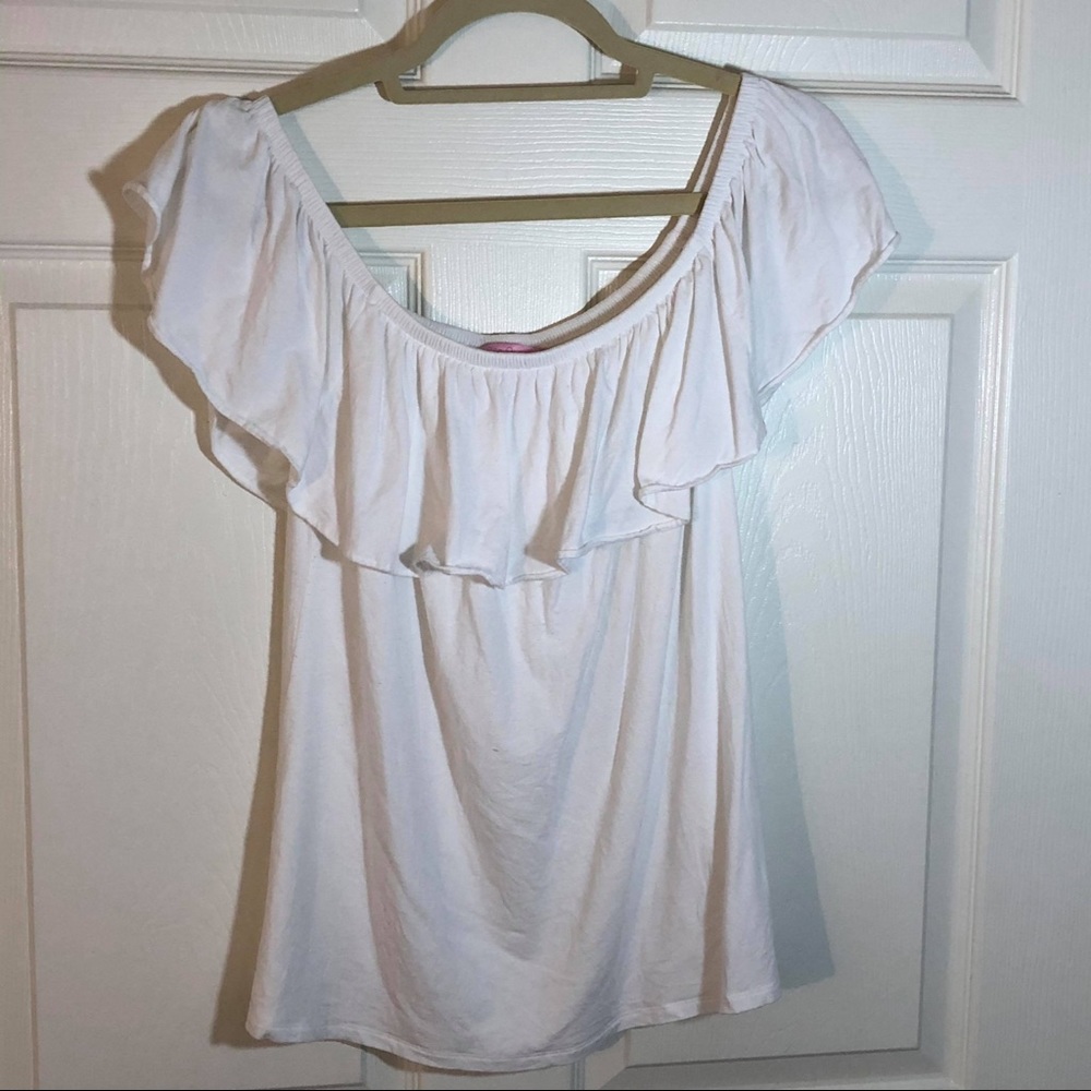 Lilly Pulitzer Off the shoulder ruffle top